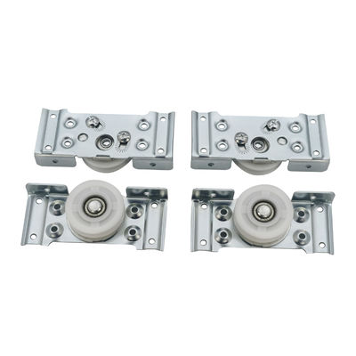 เหล็กและไนลอน หัวหินพับ ล้อล้อสําหรับประตูตู้เสื้อผ้าเลื่อน 8.5cm*11cm