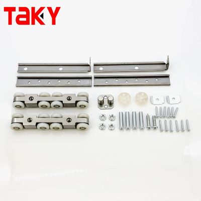 ฮาร์ดแวร์ลูกรอกประตูบานเลื่อน 8 ล้อ ปิดแบบนุ่มนวลสำหรับตู้เสื้อผ้าเฟอร์นิเจอร์ทันสมัย