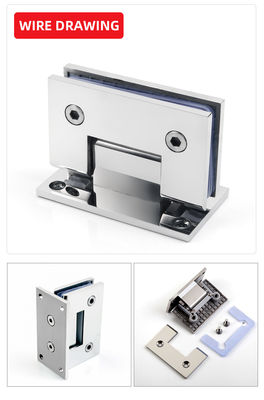 บานพับประตูห้องอาบน้ำสแตนเลสสตีล H Type สำหรับโรงแรม กระจกเงา ขอบเอียง 12 มม.