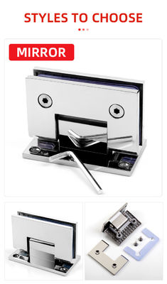 บานพับประตูห้องอาบน้ำสแตนเลสสตีล H Type สำหรับโรงแรม กระจกเงา ขอบเอียง 12 มม.