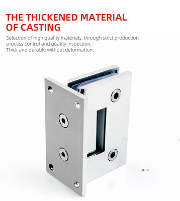 บานพับประตูห้องอาบน้ำสแตนเลสสตีล H Type สำหรับโรงแรม กระจกเงา ขอบเอียง 12 มม.