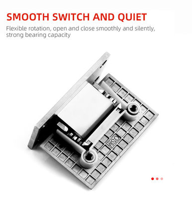 บานพับประตูห้องอาบน้ำสแตนเลสสตีล H Type สำหรับโรงแรม กระจกเงา ขอบเอียง 12 มม.