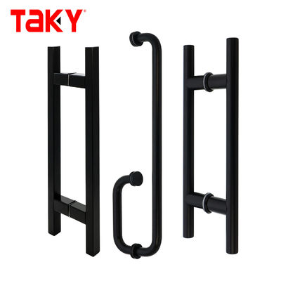 ราคาดี ประตูมือหน้าต่าง 304 สแตนเลส แมท สีดํา สี่เหลี่ยม ท่อแก้วมือประตู ออนไลน์