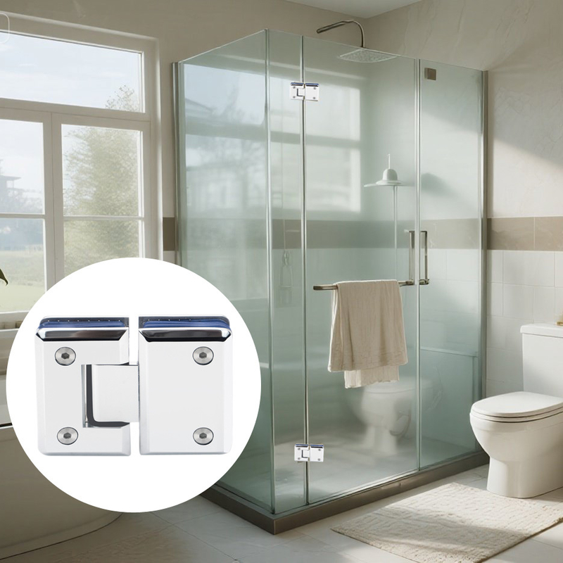 บานพับประตูห้องอาบน้ำสแตนเลสสตีล 180 องศา สำหรับกระจกขนาด 8-12 มม.