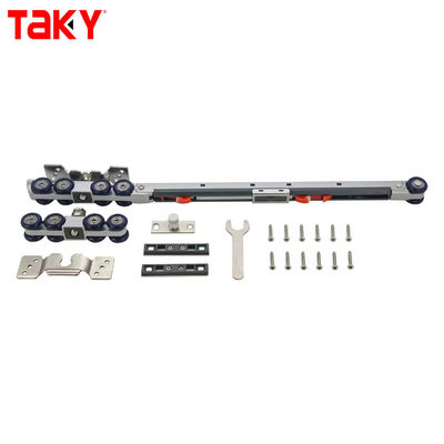 ราคาดี รางแขวนประตูตู้เสื้อผ้าเฟอร์นิเจอร์ไนลอนเหล็ก รางแขวนแบบคู่ เดี่ยว ปิดนุ่มนวล ลูกล้อ 8 ล้อ เลื่อนประตู บานเลื่อน ลูกกลิ้งแดมเปอร์ ออนไลน์