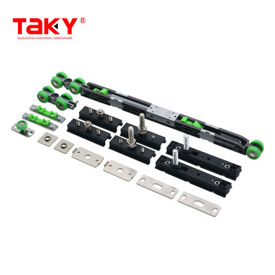 ราคาดี ฮาร์ดแวร์ล้อตู้เสื้อผ้าแบบเลื่อน อายุการใช้งานยาวนาน ลูกกลิ้งดึงประตูแบบปิดนุ่มสองชั้น ออนไลน์