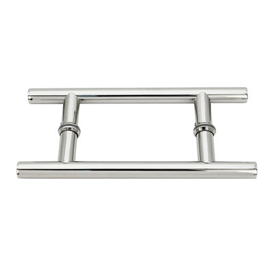 มือจับประตูบานเลื่อนรูปตัว H ขนาด 16 นิ้ว สำหรับประตูแบบผลักดึงสองด้าน ชุบโครเมียม