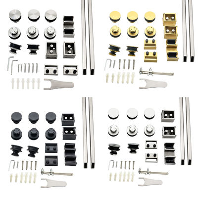 ราคาดี อุปกรณ์ติดตั้งประตูห้องอาบน้ำแบบเลื่อน, ดีไซน์ทันสมัย, ท่อคู่, ไม่มีกรอบ, สแตนเลสสตีล 304, สำหรับกระจกหนา 8-12 มม. ออนไลน์