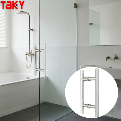 Heavy Duty Round Tube H Shape Double Push Pull Glass Door Handle