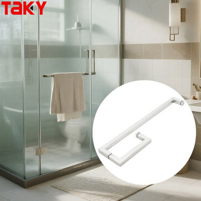 ราคาดี L Shape Square Steel Shower Glass Door Pull Handles Glass Door Handle ออนไลน์