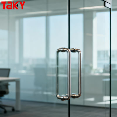โมเดิร์น Back to Back ผ้าเช็ดตัวบาร์ Frameless สแตนเลสกระจกประตูดึง Handle