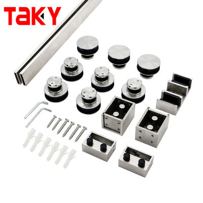 อุปกรณ์กระจกที่ทันสมัยระบบประตูกระจกนิรภัยสแตนเลสฮาร์ดแวร์ประตูบานเลื่อนห้องอาบน้ำฝักบัวแบบไม่มีกรอบ