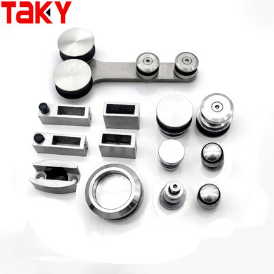 ราคาดี ชุดฮาร์ดแวร์ประตูห้องอาบน้ำแบบไร้กรอบสแตนเลส 304 พร้อมรับน้ำหนัก 80-120 กก. และรางเลื่อนแบบลูกกลิ้งเงียบ ออนไลน์