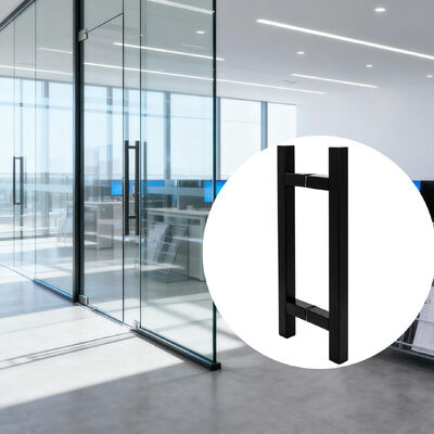 มือจับประตูดึงดึงสแตนเลสเกรดเชิงพาณิชย์ดีไซน์ทันสมัยรูปตัว H สำหรับโรงแรม