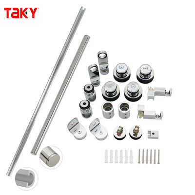 American Hot Selling Double Door Opening Hanging Stainless Steel Shower Glass Sliding Accessories Sliding Door System